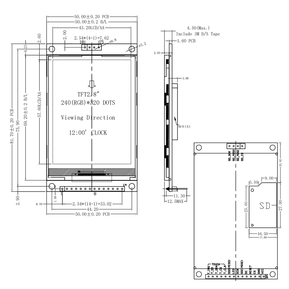 2.8 Inch TFT LCD Display Modul - Devkitc review and price